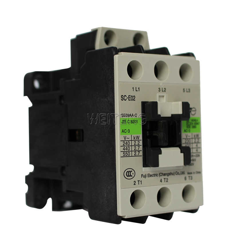 9年老店 富士电机SC-E02 E02P接触器9A 4KW SE09AA-C三相电磁直流
