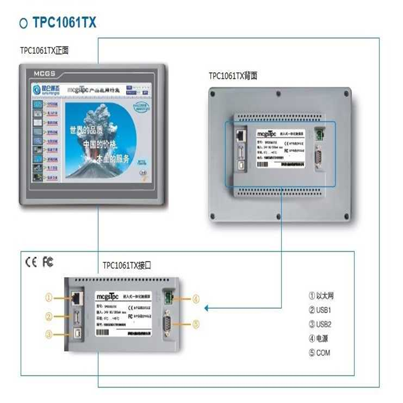 昆仑通态触摸屏TPC7062TX/KX/TD/KT/1061/TI/1162/1261/1561HII~ - 实物图