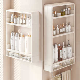 卫生间置物架免打孔卫浴壁挂小壁柜厕所浴室洗漱台墙上收纳储物架