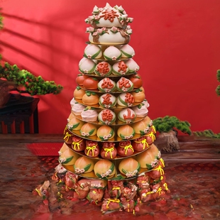 100岁老人葫芦寿桃馒头10层生日大寿花饽饽花馍中式蛋糕祝寿宴礼