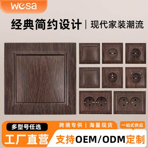 欧式暗装德式10A家用墙壁开关带