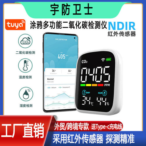红外传感空气质量检测仪wifi涂鸦CO PM2.5 CO2TVOC甲醛HCHO监测仪