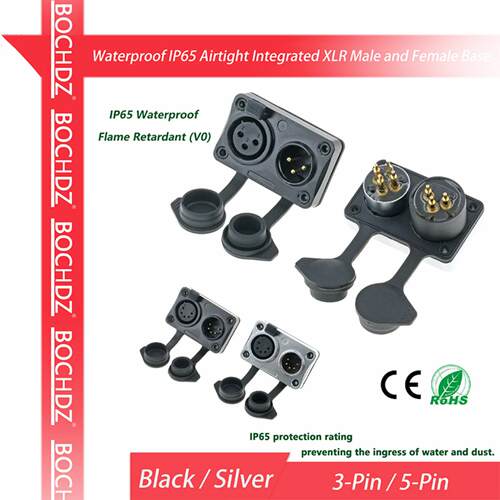 IP65防水镀金卡侬公母座三芯五芯