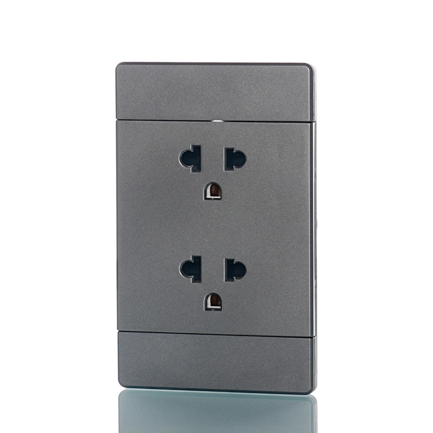 南美118V系列美标泰式圆6孔 PC大板超薄面板16A 110-250V
