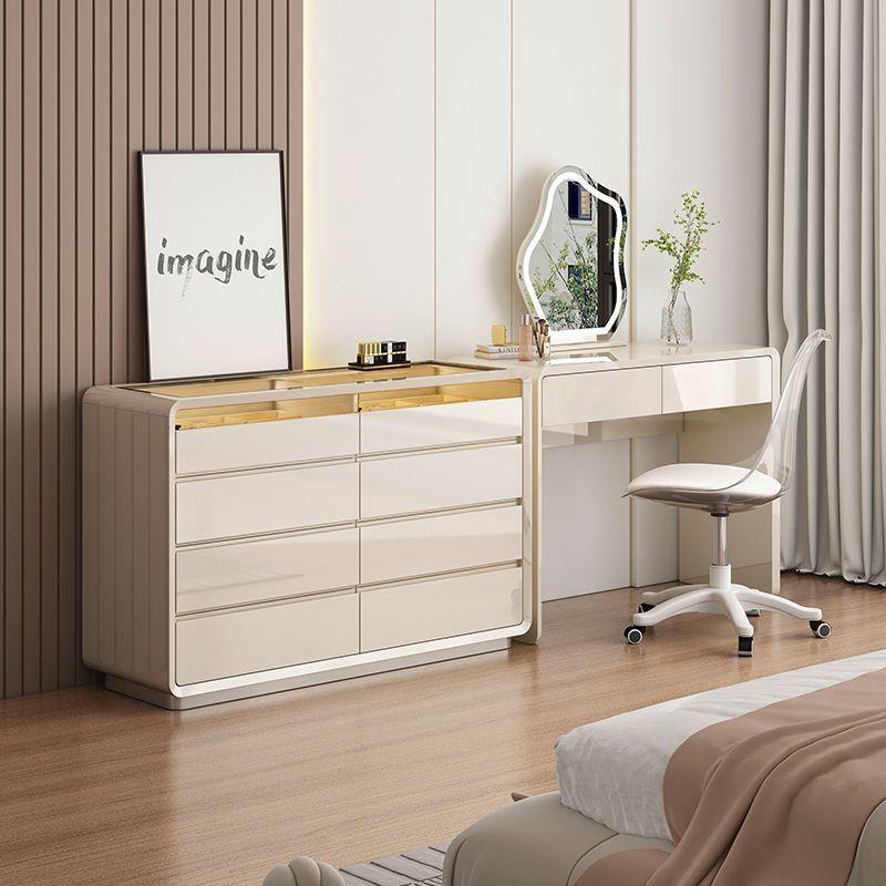 现代简约卧室梳妆台斗柜组合靠墙可视首饰台大容量收纳储物化妆台