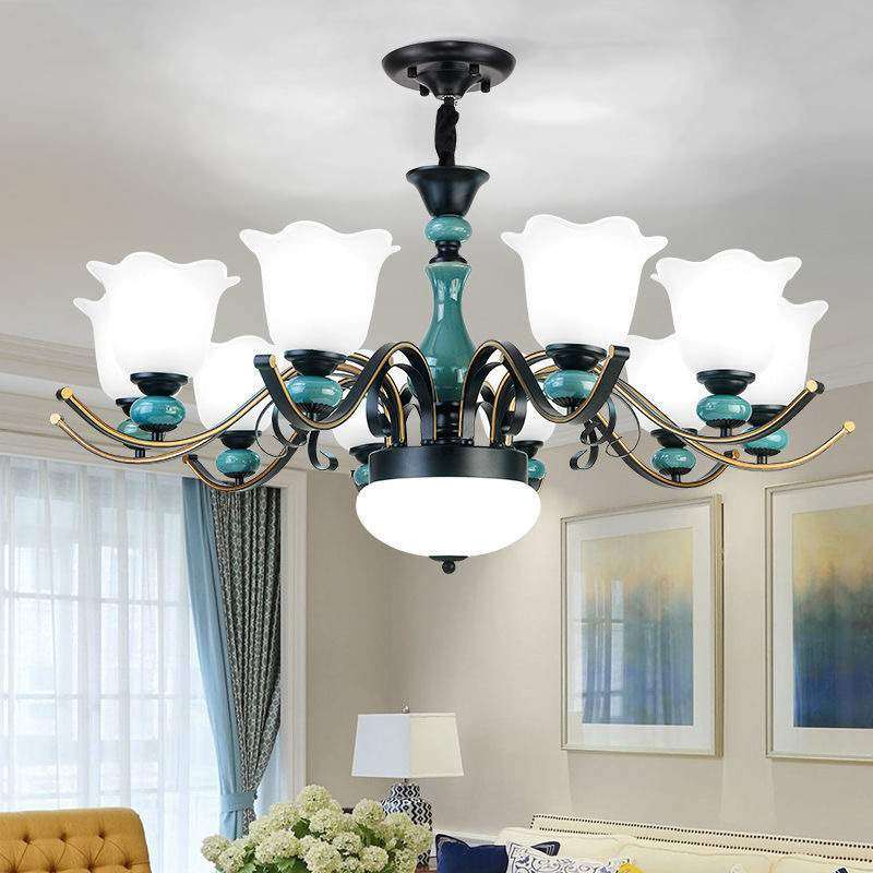 美式客厅吊灯新款陶瓷灯具现代简约大气欧式套餐卧室餐厅大厅主灯,橡塑材料及制品,亚克力/有机玻璃,淘宝优惠券,粉丝福利购,淘宝优惠卷