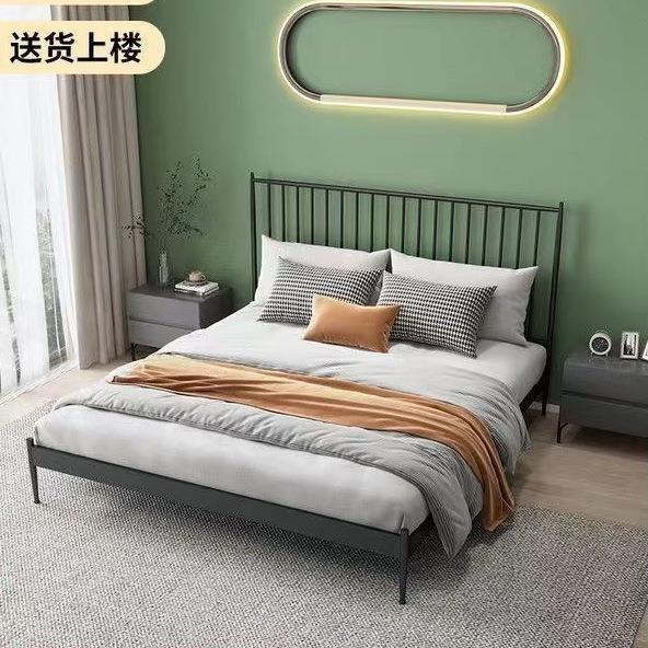 现代简约铁架床加固1.8m米双人床北欧风铁艺床折叠铁床1m单人床钢