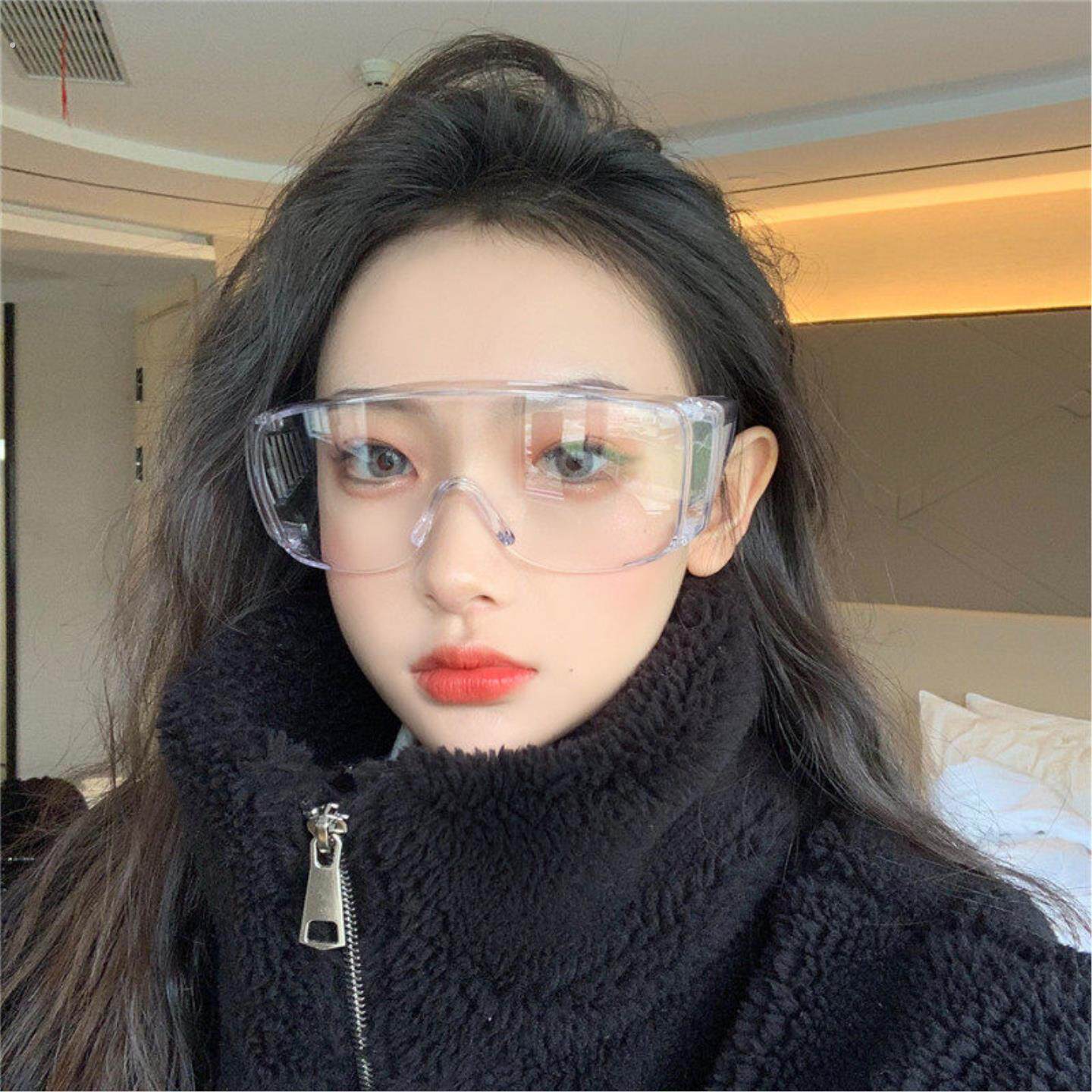 复古欧美造型拍照防风沙尘连体眼镜透明全封闭透气防雾骑车网红款