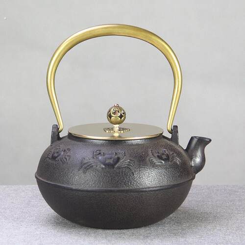 螃蟹铸铁壶手工煮水泡茶壶电陶炉煮茶器养生家用工艺礼品套装