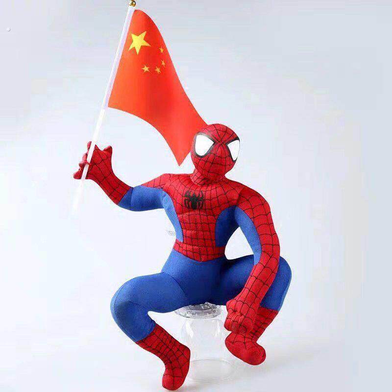 网红车载玩偶蜘蛛人车顶玩偶装饰品摆件汽车尾部装饰车顶卖萌神器