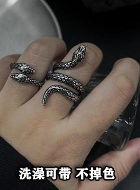 ACC 暗黑缠绕灵蛇戒指男小众复古冷淡风高级感不掉色中性食指指环