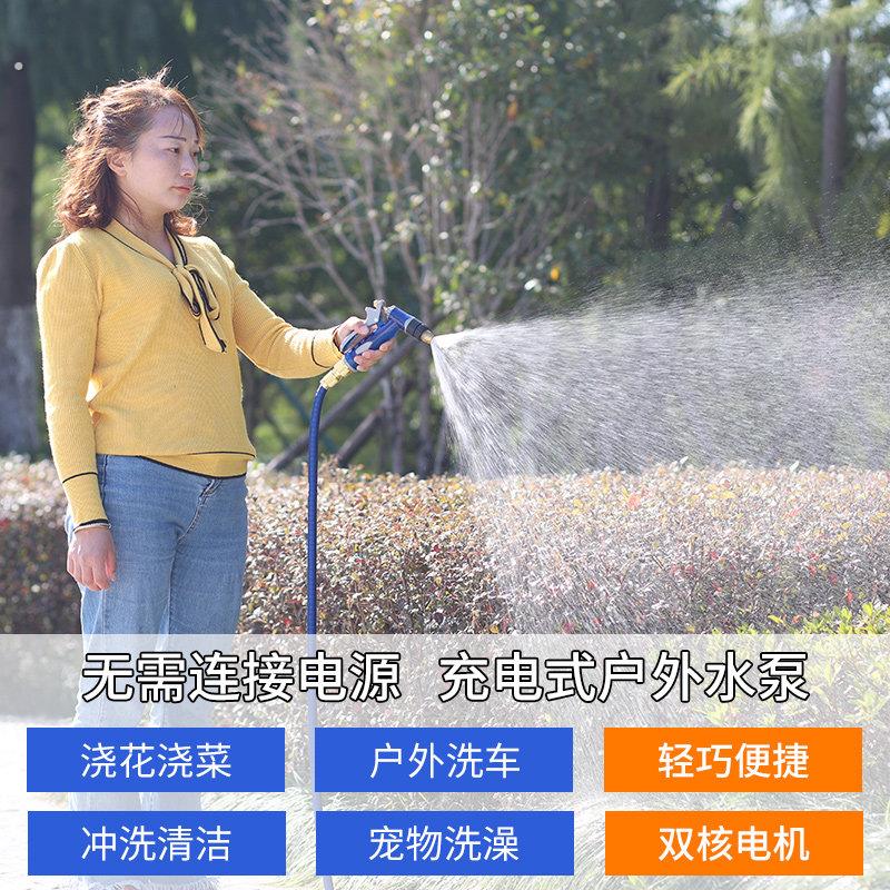 充电水泵家用浇菜神器浇水机田园户外浇菜水泵洗车农用自吸抽水泵