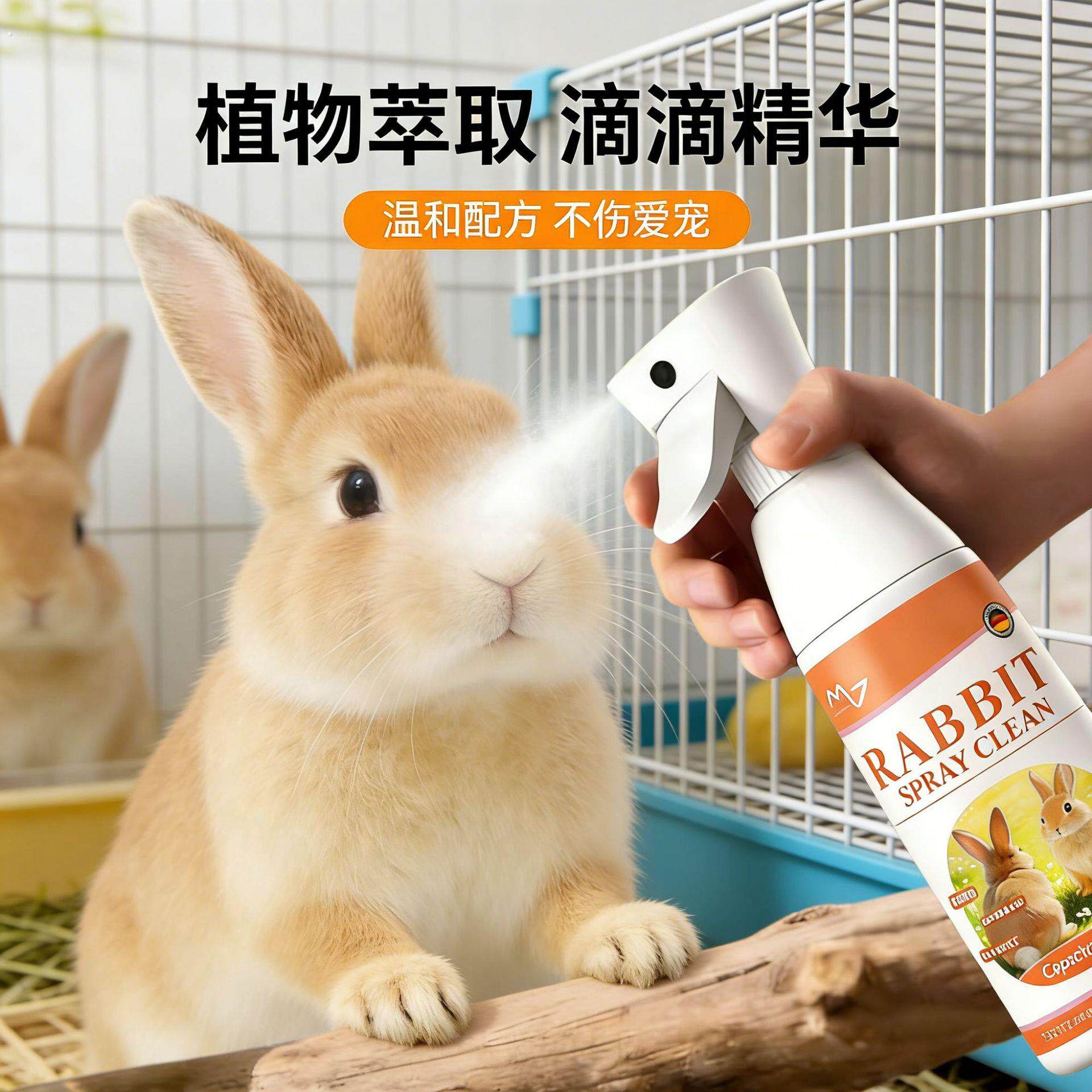 植物萃取兔兔除臭清洁喷雾安全不伤爱宠兔子温和配方去虫除螨宠物