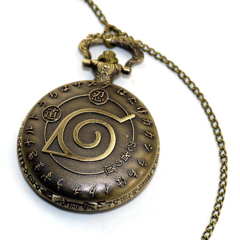 新款动漫怀表Pocket watch 木叶忍者狮子蛇HP学院合金电子怀表石