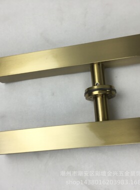 38*38*1800mm方管钛金防指纹加大星点脚玻璃门酒店高档不锈钢拉手