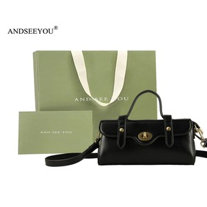 andseeyou手提公文包包女2024新款潮复古小方包百搭单肩包斜挎包