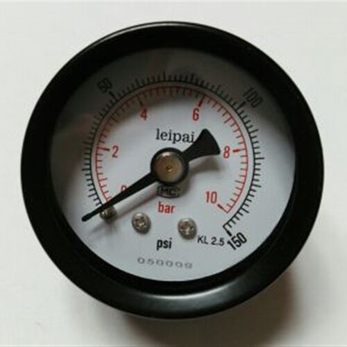 轴向 0-10bar 150psi 压力表 40mm 1分牙 ZG1/8 液体气体气压表