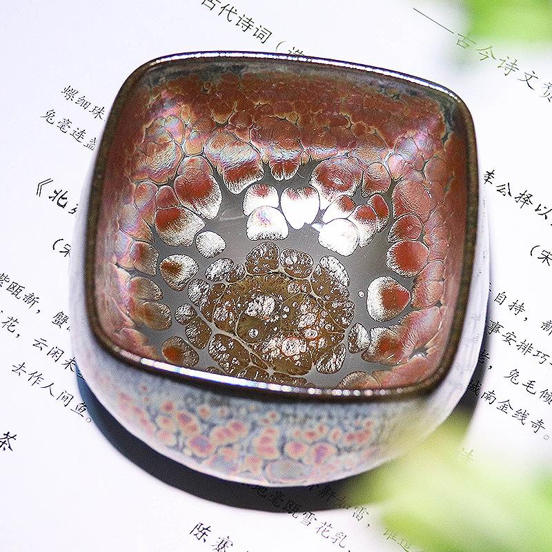 建盏茶杯主人杯油滴茶盏四方杯单杯天目盏陶瓷品茗杯鹧鸪个人专用