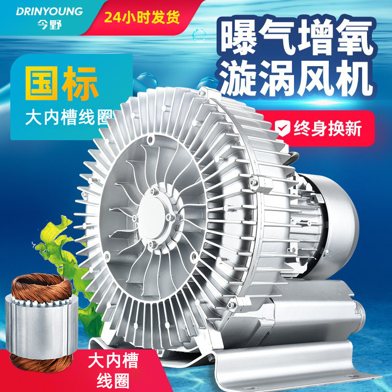 漩涡风机大功率旋涡式气泵旋涡风机工业鼓风机鱼塘增氧高压风机