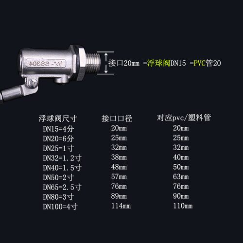 304不锈钢浮球阀 自动水位控制阀 水塔浮球 水箱可调式浮球阀4分