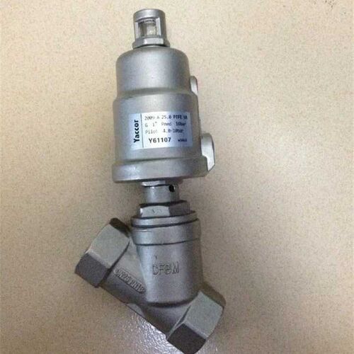 304不锈钢气动角座阀 高温蒸汽Y型内螺纹丝扣角座阀门 DN25 40 50