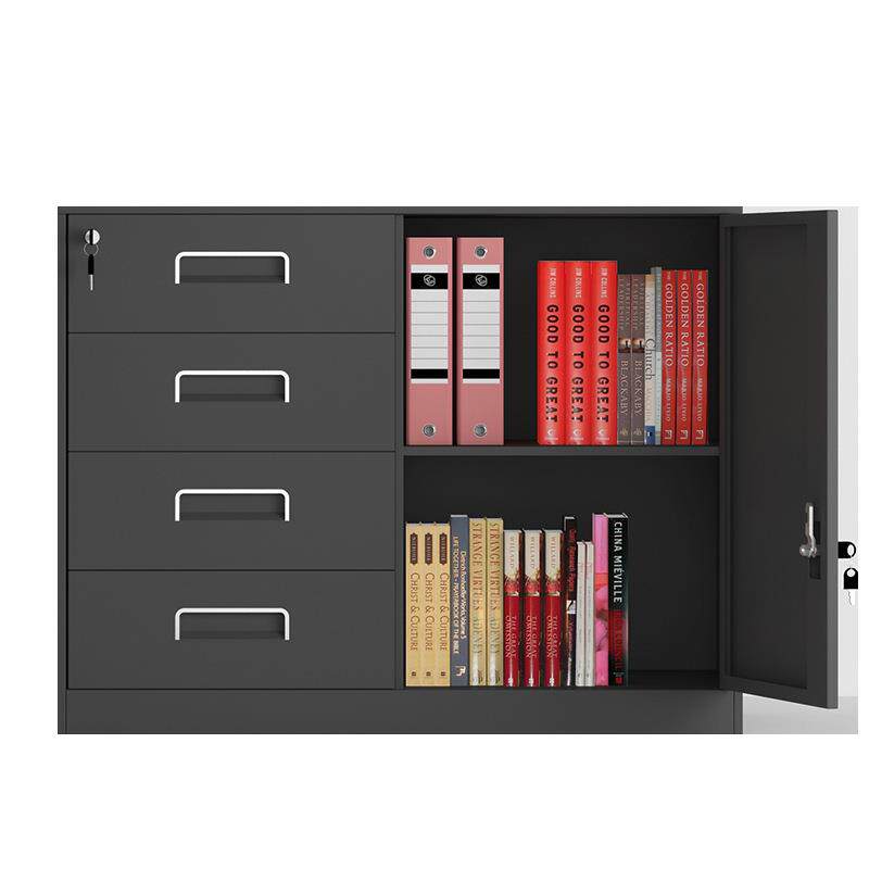 矮柜文件柜办公室铁皮财务资料柜客厅抽屉储物收纳柜带锁小型柜子