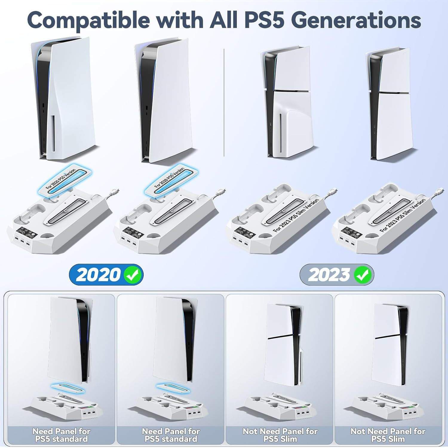 PS5 PRO/Slim主机散热风扇底座PS5手柄双充PS5通用主机散热底