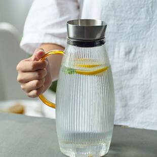 家用锤纹凉水壶高硼硅玻璃壶大容量冷水壶果汁壶加厚耐用凉白开水