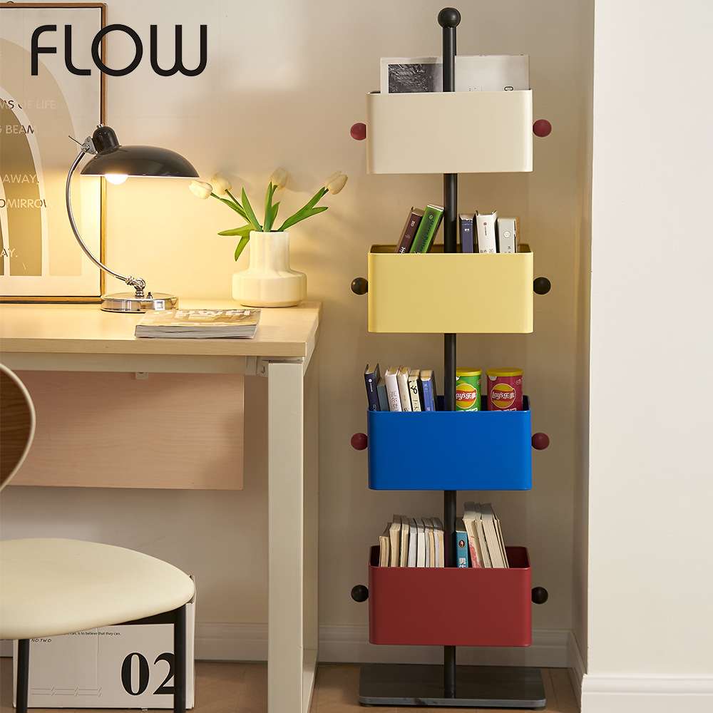 家用落地多层书架客厅铁艺置物架转角储物柜收纳展示柜隐形书柜