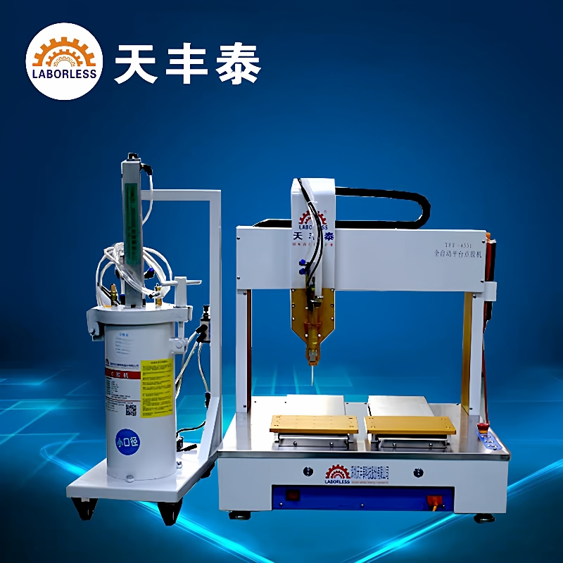 江苏全自动点胶机四轴高速点胶机配2600ML硅橡胶压力桶注胶机