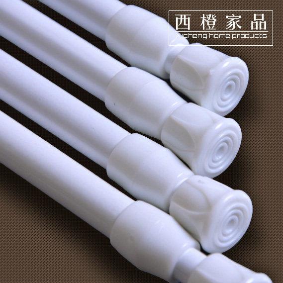热卖门帘窗帘免打墙孔可调节白色伸缩浴室帘晾衣直涨伸缩杆