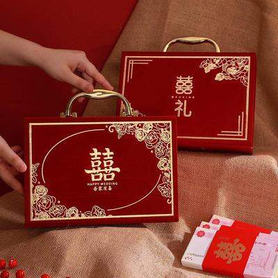 订婚彩礼钱盒子彩礼箱现金彩礼盒结婚提亲10万20万聘金礼金盒箱子