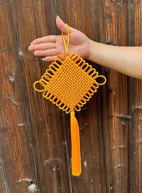 黄色中国结门上挂件中小号纯线手工挂饰客厅如意结对门大号小号