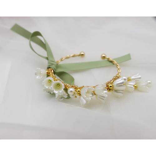 结婚手腕花香槟铃兰伴娘姐妹团手环森系简约唯美韩式清新果绿手花