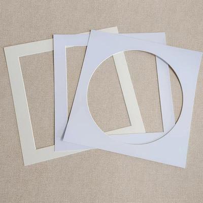 方33国画装裱卡纸纯白色1mm厚米白纹理相框内衬卡纸定制5038镂空