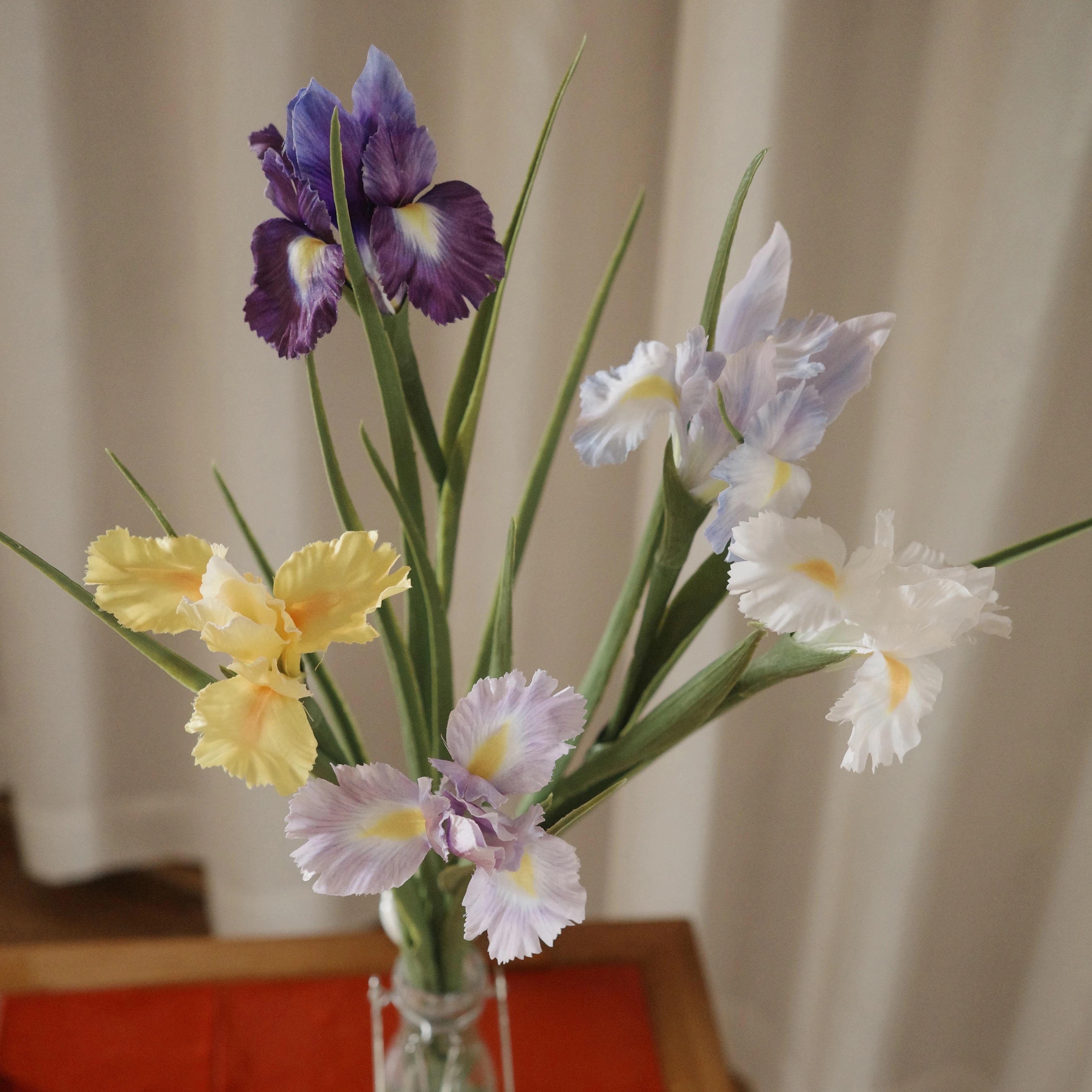 cosa仿真油画爱丽丝鸢尾花摆件家居花艺莫奈风拍摄道具