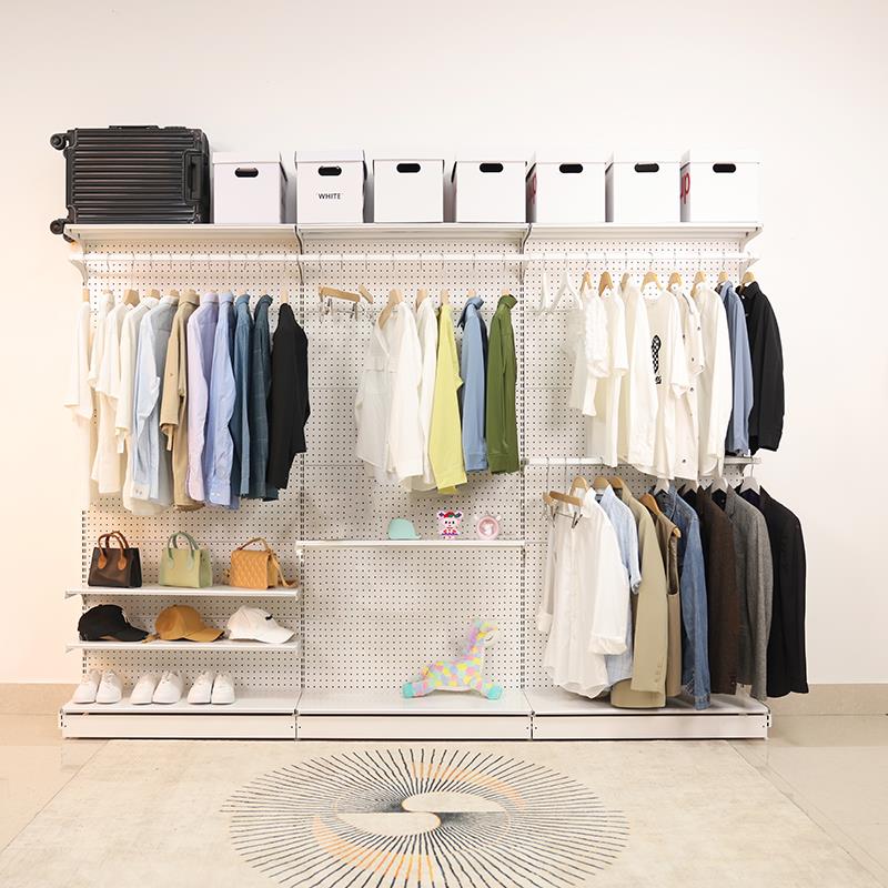 加厚加深免打孔衣帽间网红五金货架改造少女衣柜步入式衣柜衣架批