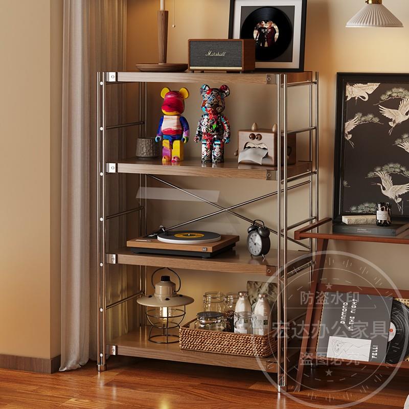 中古置物架客厅书架厨房微波炉置物架落地多层卧室家用日式收纳层