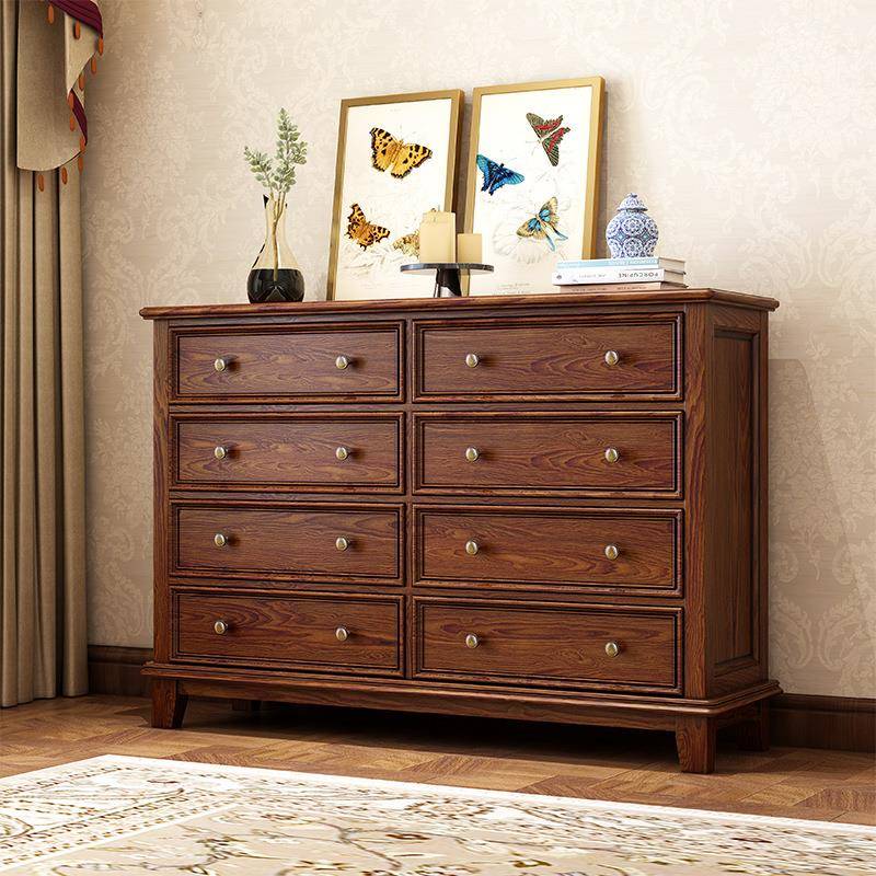 美式斗柜全实木五斗七斗八九斗柜卧室储物柜收纳柜客厅复古抽屉柜