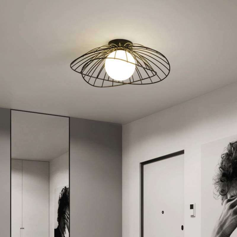 简约现代北欧个性草帽子过道灯 阳台走廊过道灯玄关楼道LED吸顶灯