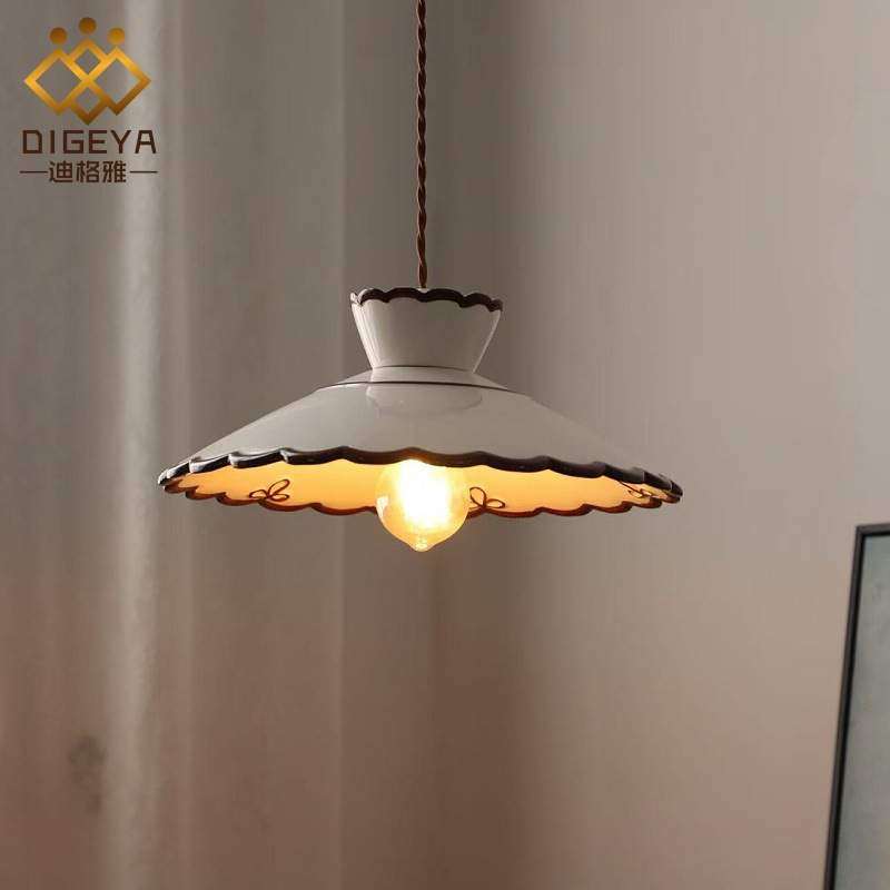 法式中古风手绘陶瓷吊灯餐厅床头玄关吧台过道日式复古奶油风灯具,3C数码配件,USB灯,淘宝优惠券,粉丝福利购,淘宝优惠卷