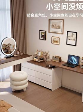 2250新室款梳妆台斗柜一体书桌卧简脑约现代NHV电桌实木柜化妆收