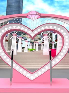 手亮牵灯拍照s爱心灯七夕情人节打卡装灯光网ZY100467红互动ski发