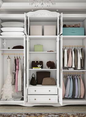 新款约容量欧式衣柜KXP对开门雕衣花田简园风简大易柜集收纳美观