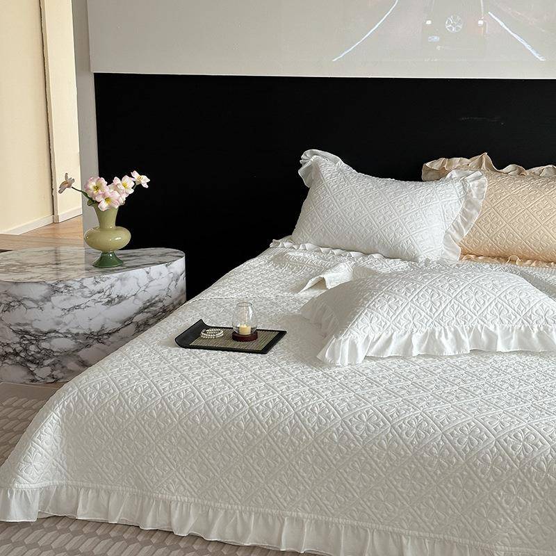 2LINKE25兰精天丝床人盖榻绗缝夹棉花边盖毯榻米垫双床单夏凉被可