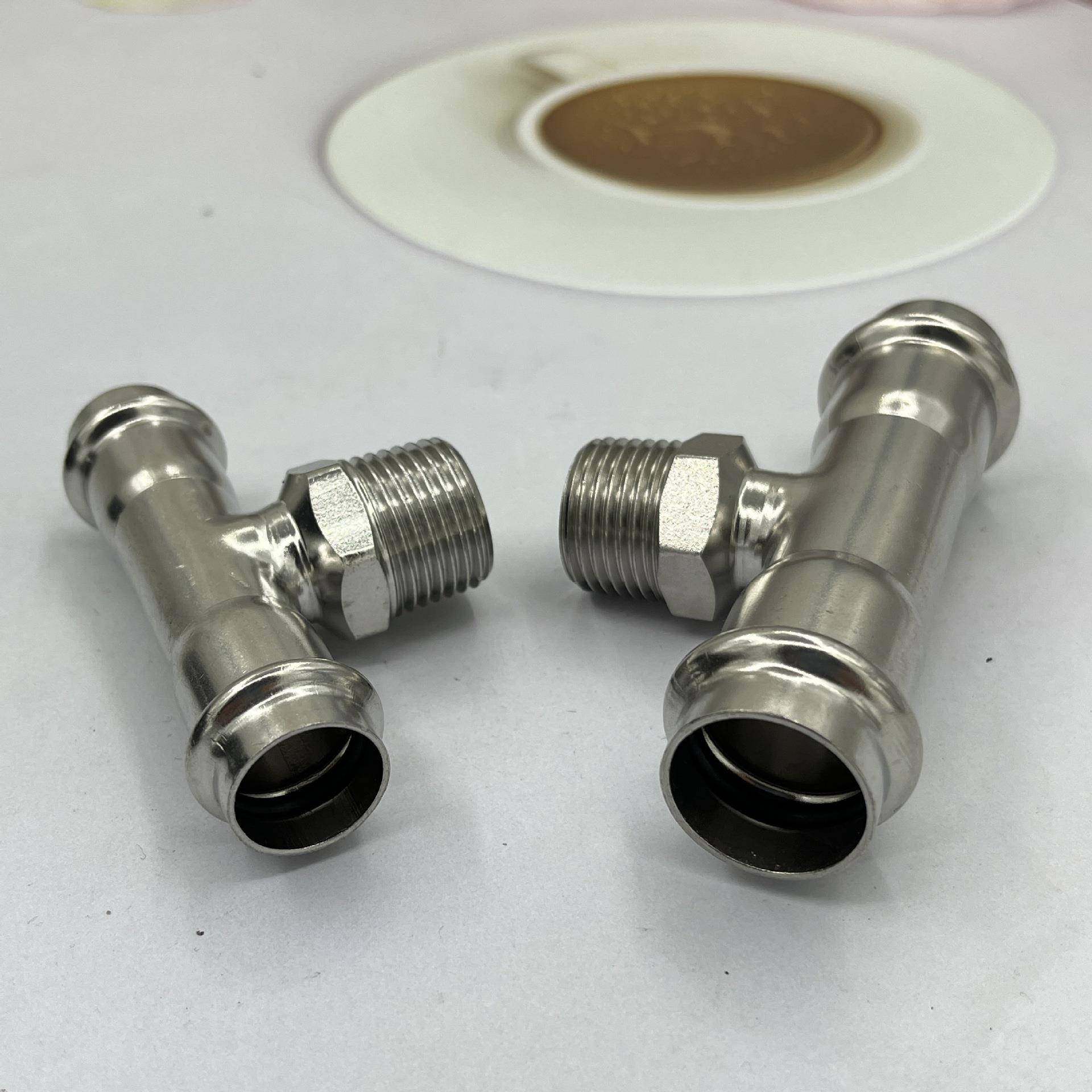 304不锈钢卡压外螺配纹压三通外薄壁水SGW管件牙螺纹卫生级卡T型,机械设备,其他机械设备,淘宝优惠券,粉丝福利购,淘宝优惠卷