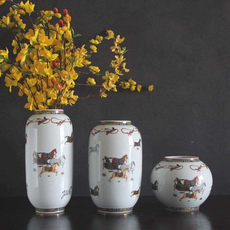 新中式厅陶现瓷绘花瓶摆件套装彩风BAV格客插花手后代创意软装饰,纺织面料/辅料/配套,纺织机械配件,淘宝优惠券,粉丝福利购,淘宝优惠卷
