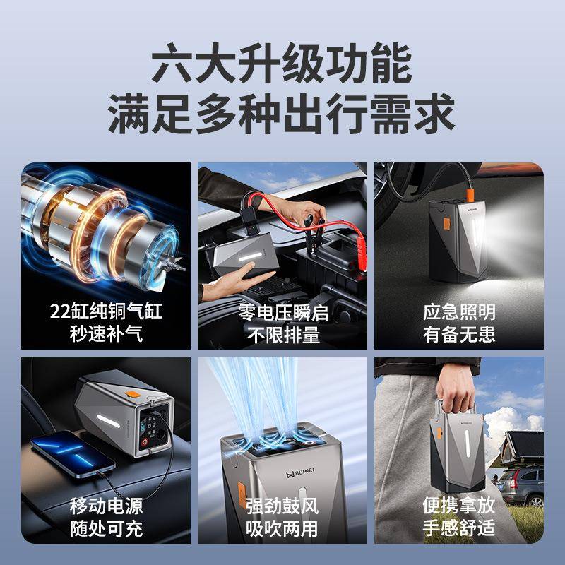 代GF-01/HW汽车应急启源车载充气泵吸吹动电鼓风一体机新款12V能