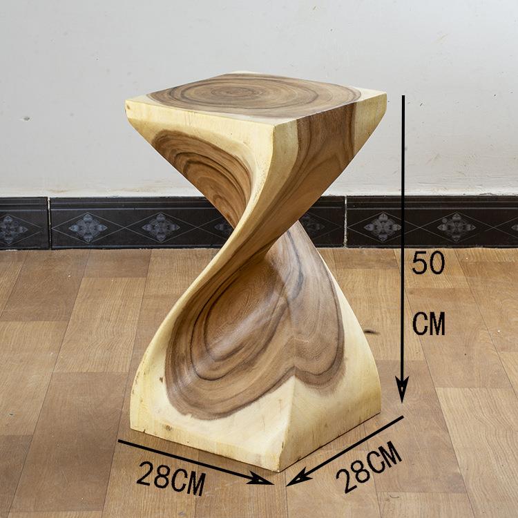 用方形几凳矮家简约实木边几树DZ00513木子创意原木民宿摆件根墩