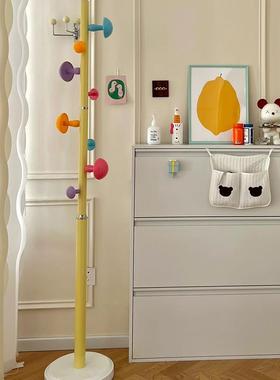 4I奶风架落地衣F77S6TT7架蘑菇儿童房装卧饰彩色衣帽女生室油收纳